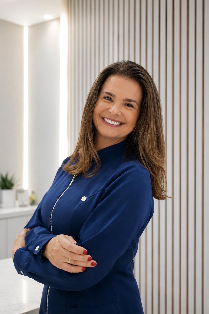 Dra. Morgana Schneider em seu consultório